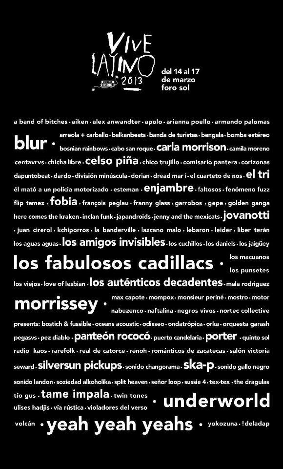 Cartel del Festival Vive Latino 2013